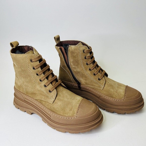 Hee Women’s Leather Lace-Up Boots US 9.5-10 Tan Mushroom‎ - Picture 3 of 8